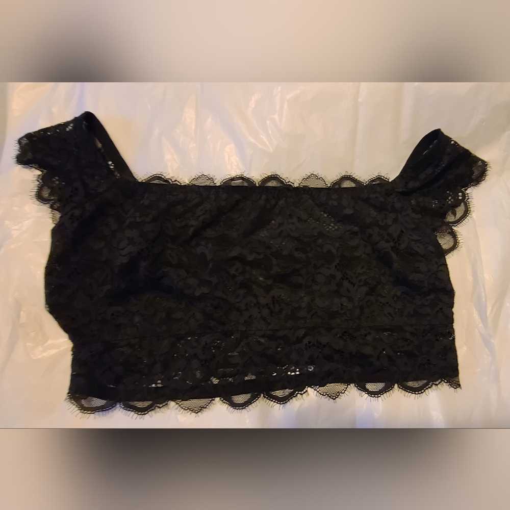 Cacique Black Lace Top